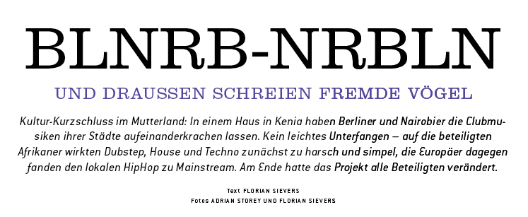 title of article about BLNRB project in Groove magazine issue 125